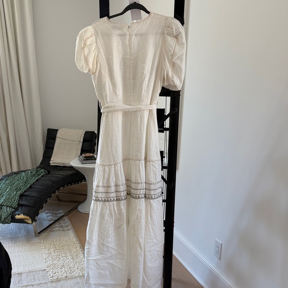 Hale Bob Cream Embroidered Puff-Sleeve Maxi Dress - Picture 3 of 3